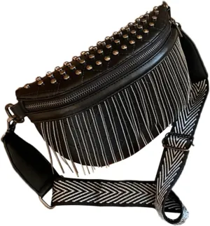 Women's Phone Crossbody Bag Studded Tassel Shoulder Purse for Occasions