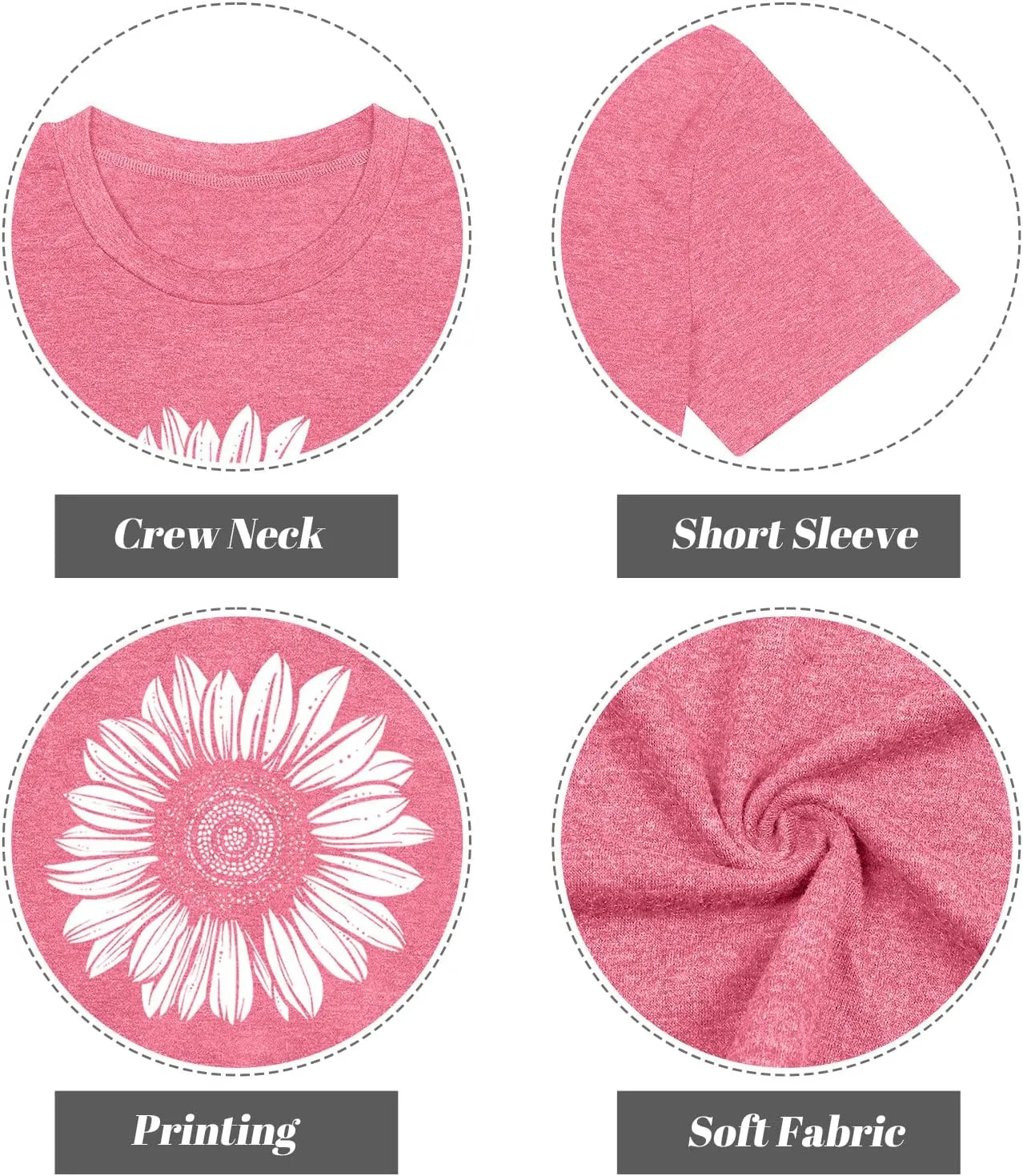 Womens Plus Size Daisy Graphic T-Shirt Summer Flower Cute Short Sleeve Shirts Casual Loose Tees Tops for Women