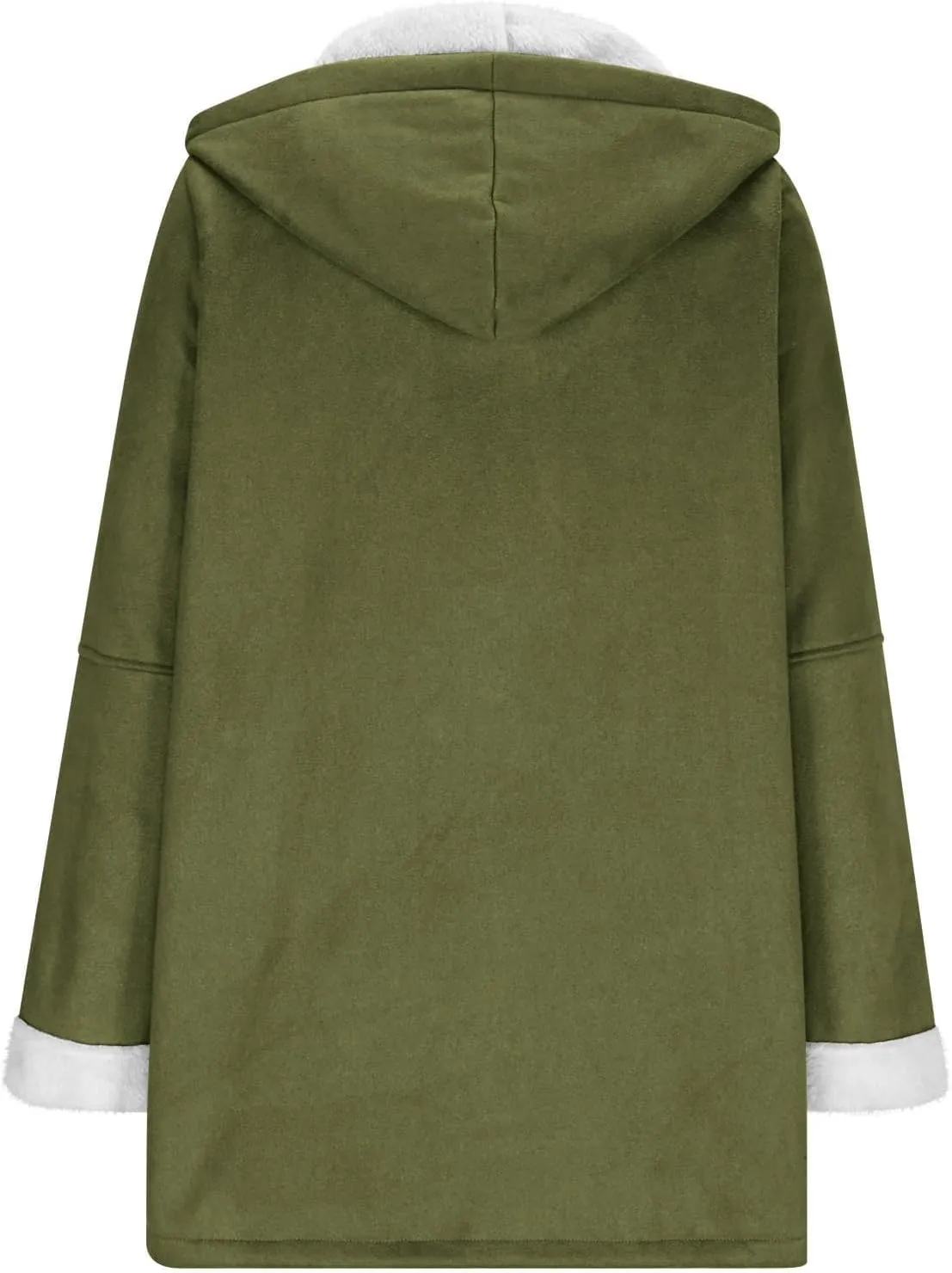 Womens Sherpa Lined Jackets Plus Size Winter Coats Faux Suede Pea Coat Warm Fleece Parka Outerwear