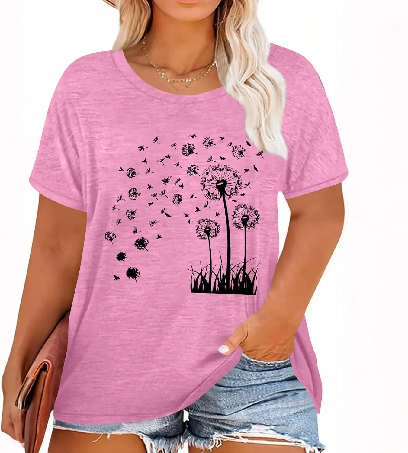 Womens Short Sleeve T Shirts Summer Outfits Plus Size Tshirt Cute Graphic Floral Tops Oversized Tee Shirts