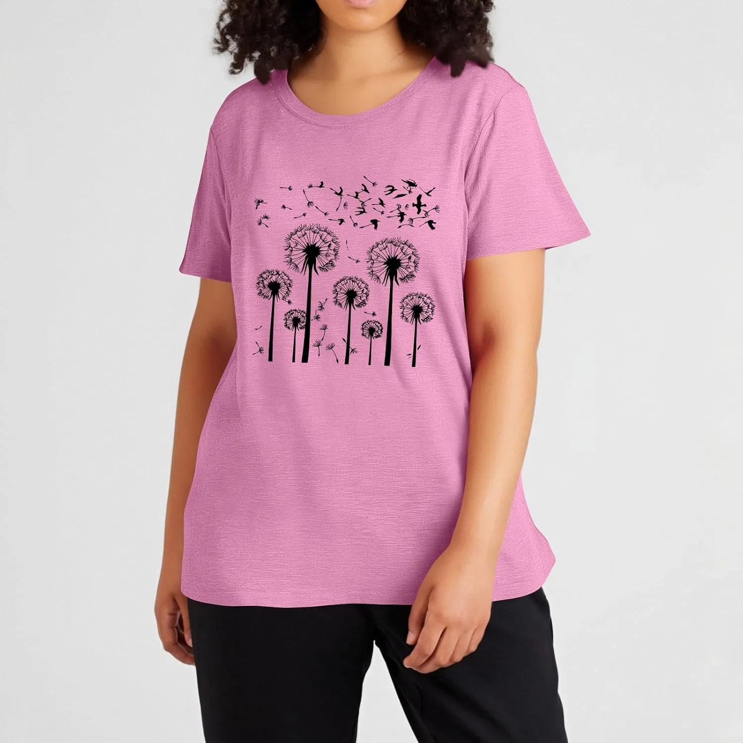 Womens Short Sleeve T Shirts Summer Outfits Plus Size Tshirt Cute Graphic Floral Tops Oversized Tee Shirts