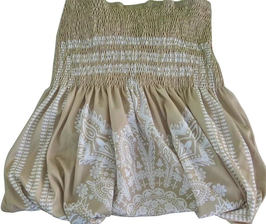 Women's Strapless Floral Bohemian Casual Mini Beach Dress Cover-ups Dress