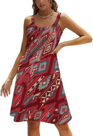 Women's Summer Casual Swing Beach Dresses Sleeveless Beach Cover Ups Swimwear