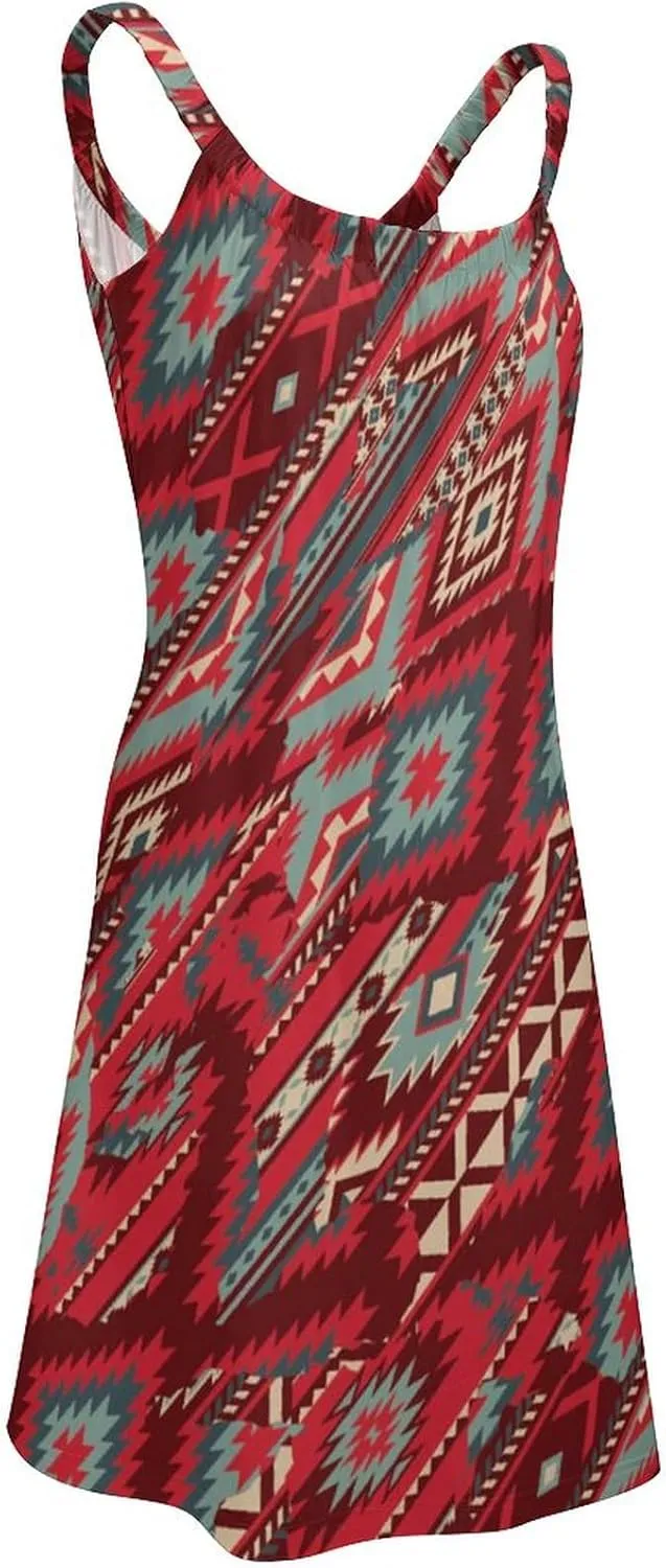 Women's Summer Casual Swing Beach Dresses Sleeveless Beach Cover Ups Swimwear