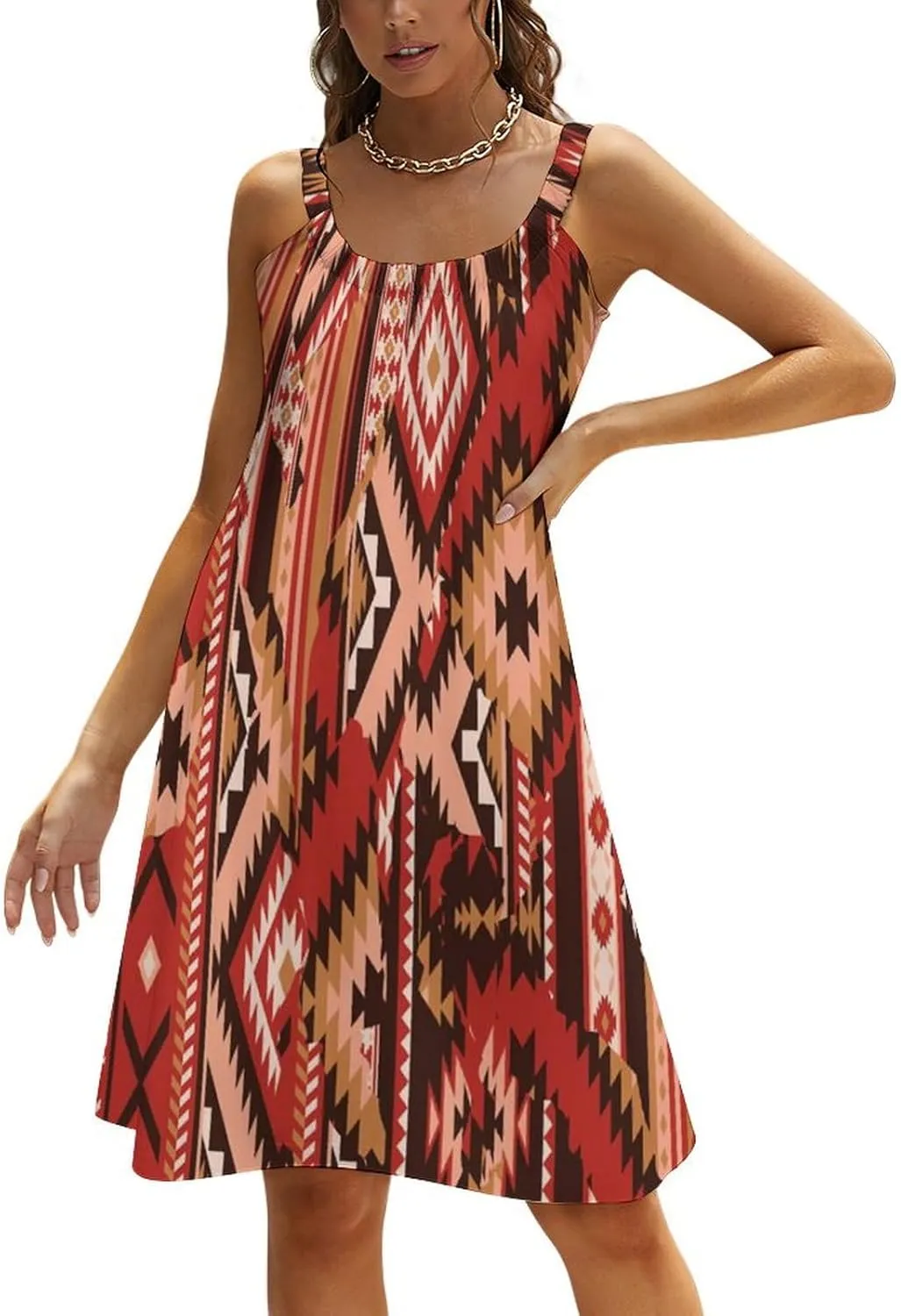Women's Summer Casual Swing Beach Dresses Sleeveless Beach Cover Ups Swimwear