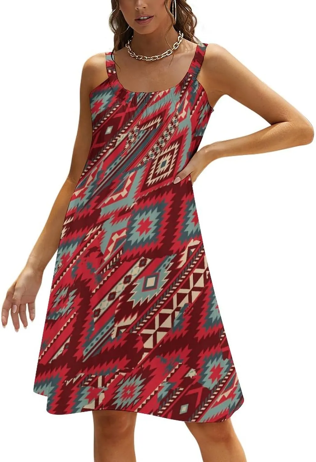 Women's Summer Casual Swing Beach Dresses Sleeveless Beach Cover Ups Swimwear