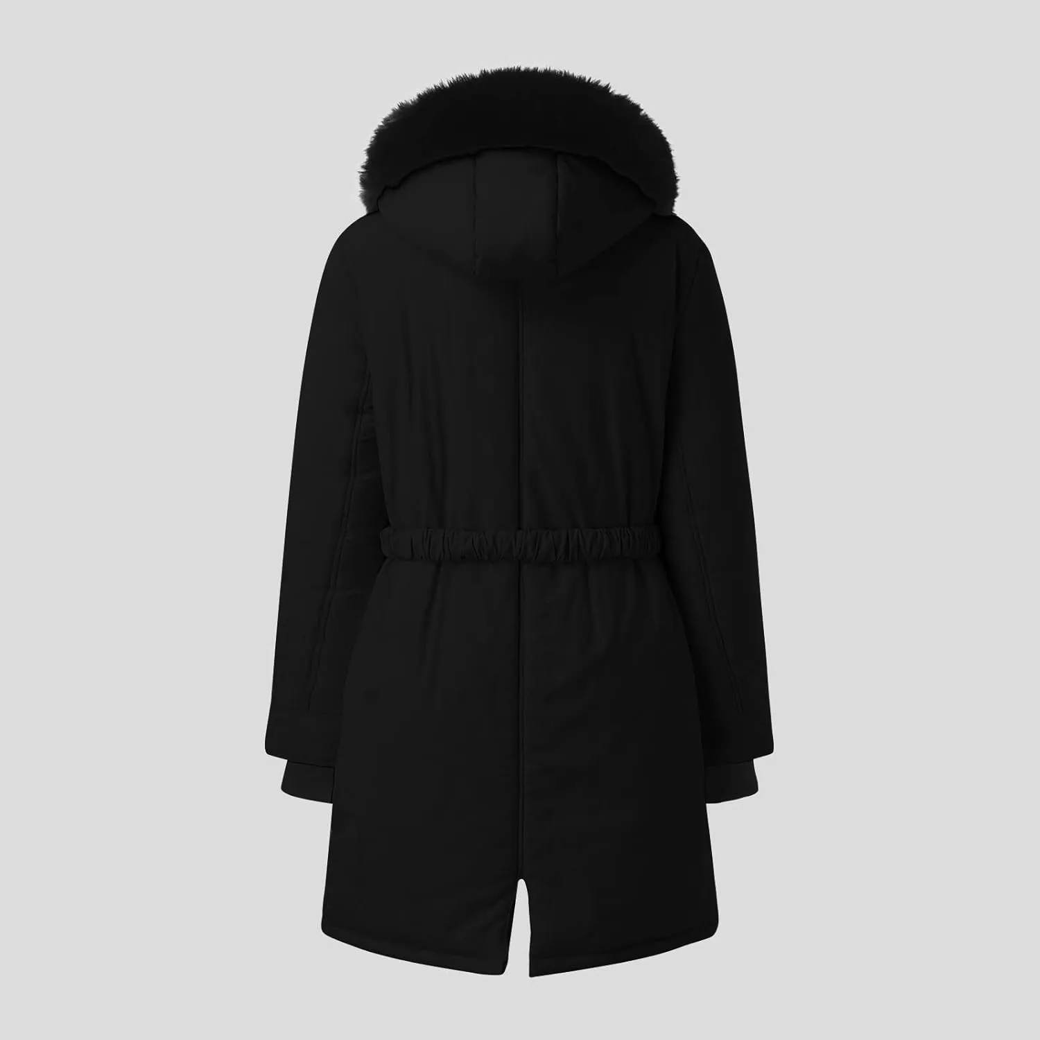 Womens Winter Thicken Puffer Coat Collar Long Sleeve Jacket Vintage Thicken Coat Jacket Warm Hooded fur Long Puffer