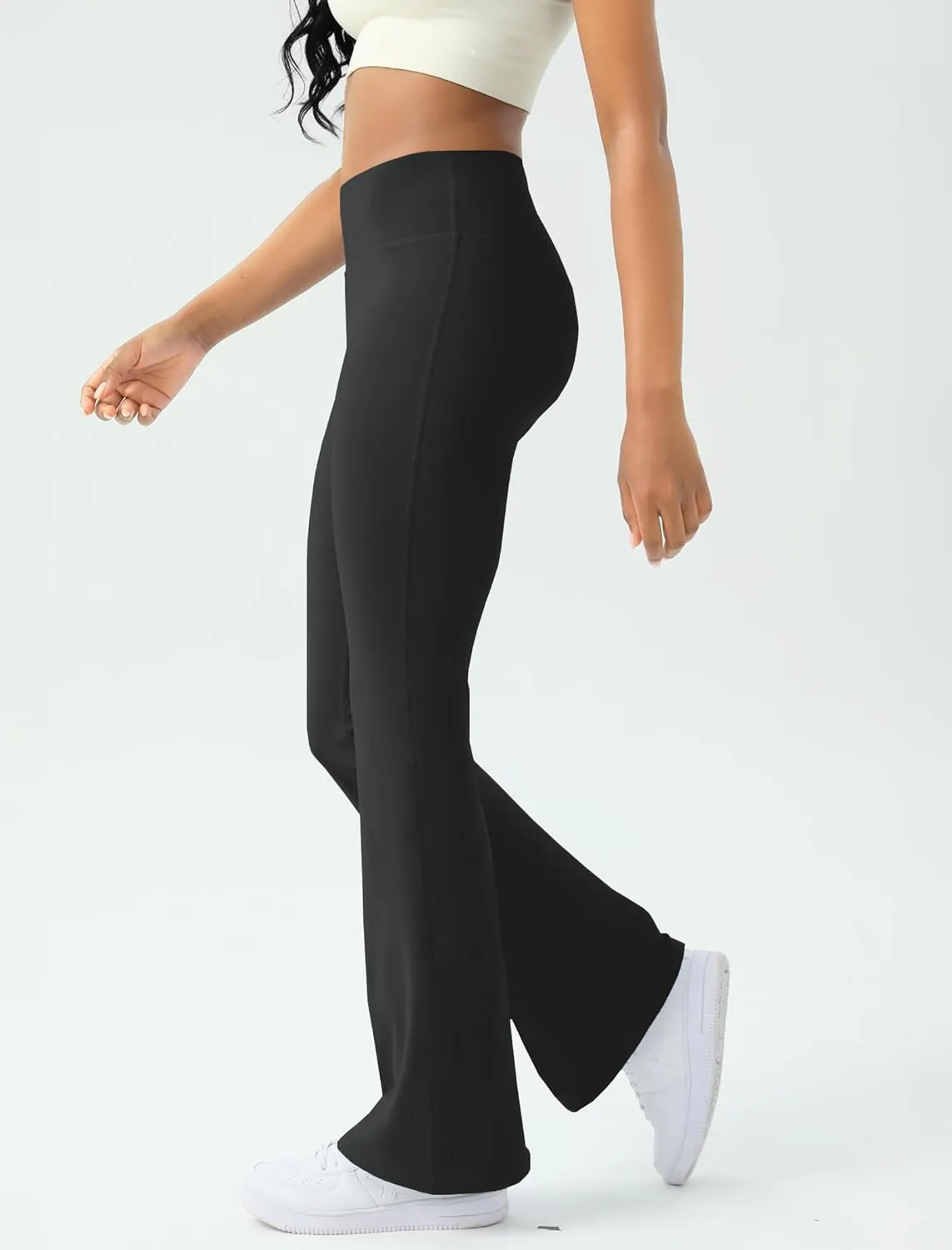 Women's Yoga Pants Bootcut Flare Leggings Flared Bell Bottom Leggings High-Waisted Workout Pants Tummy Control