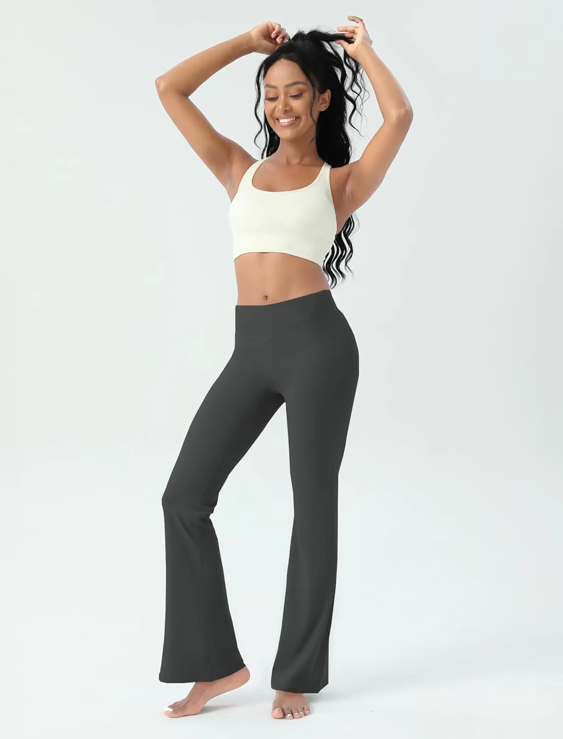 Women's Yoga Pants Bootcut Flare Leggings Flared Bell Bottom Leggings High-Waisted Workout Pants Tummy Control