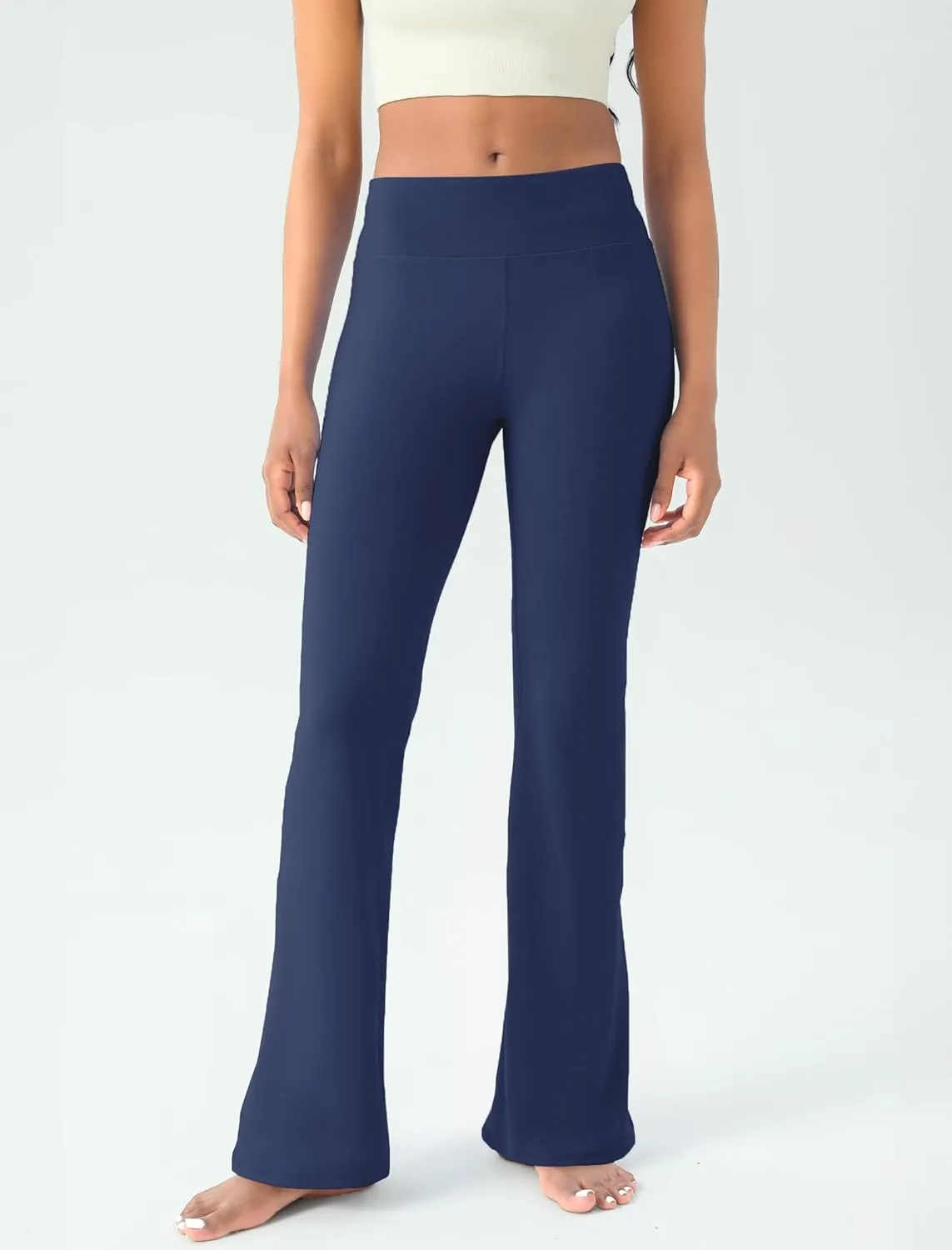 Women's Yoga Pants Bootcut Flare Leggings Flared Bell Bottom Leggings High-Waisted Workout Pants Tummy Control