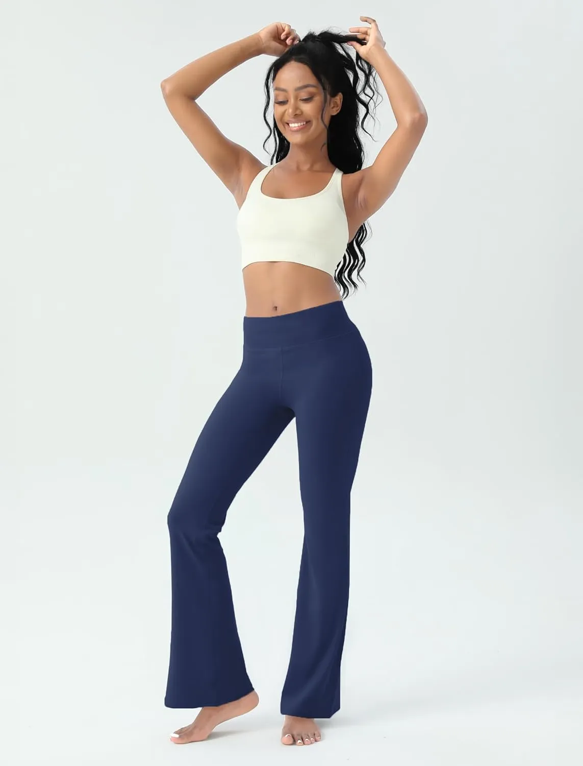 Women's Yoga Pants Bootcut Flare Leggings Flared Bell Bottom Leggings High-Waisted Workout Pants Tummy Control