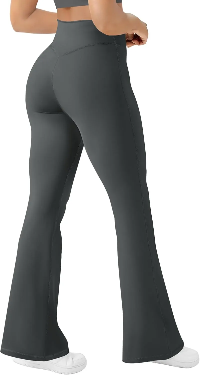 Women's Yoga Pants Bootcut Flare Leggings Flared Bell Bottom Leggings High-Waisted Workout Pants Tummy Control