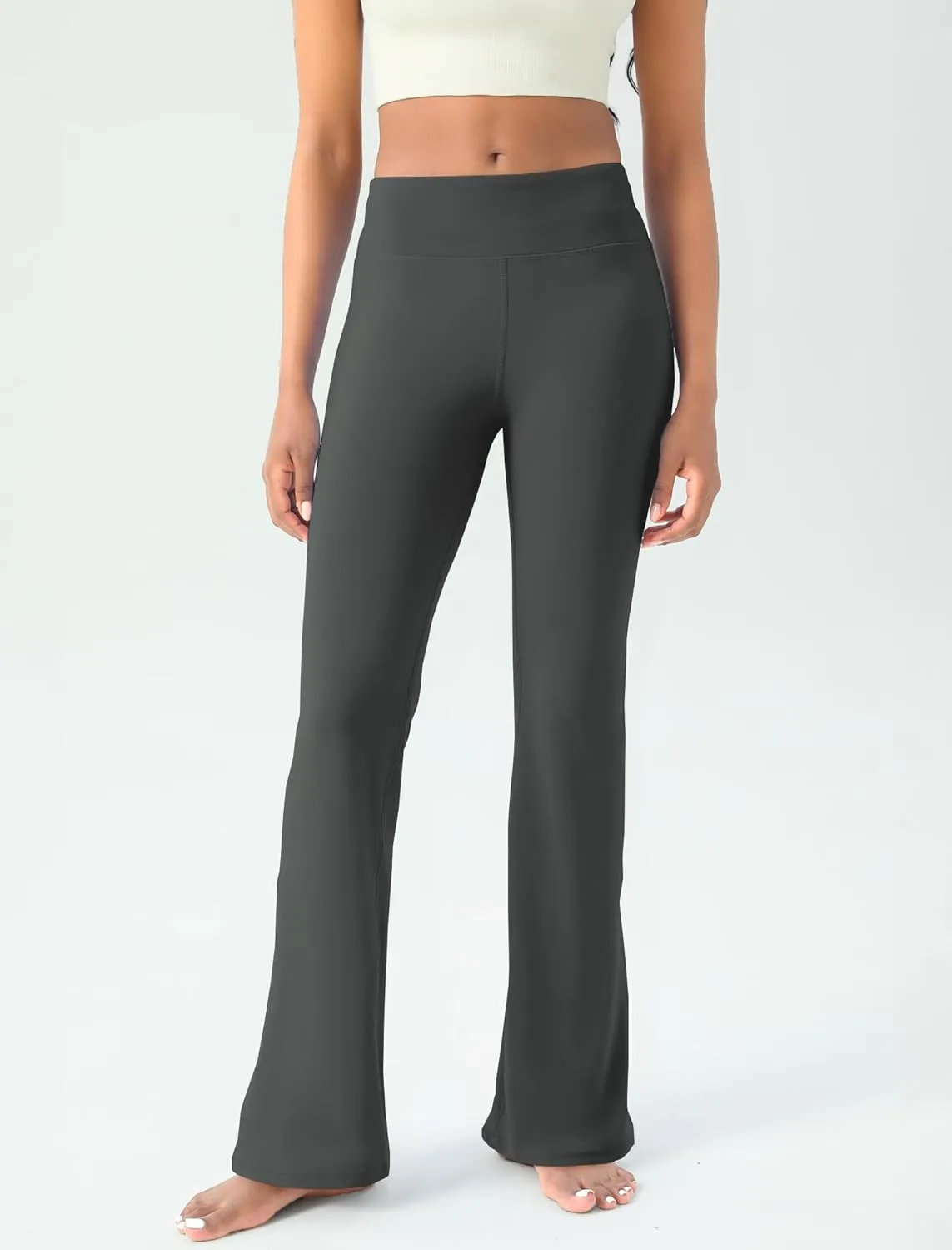 Women's Yoga Pants Bootcut Flare Leggings Flared Bell Bottom Leggings High-Waisted Workout Pants Tummy Control