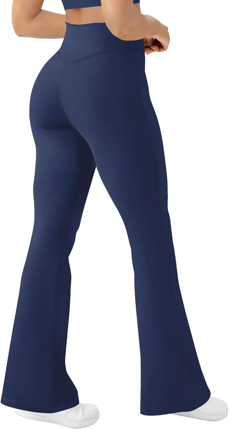Women's Yoga Pants Bootcut Flare Leggings Flared Bell Bottom Leggings High-Waisted Workout Pants Tummy Control