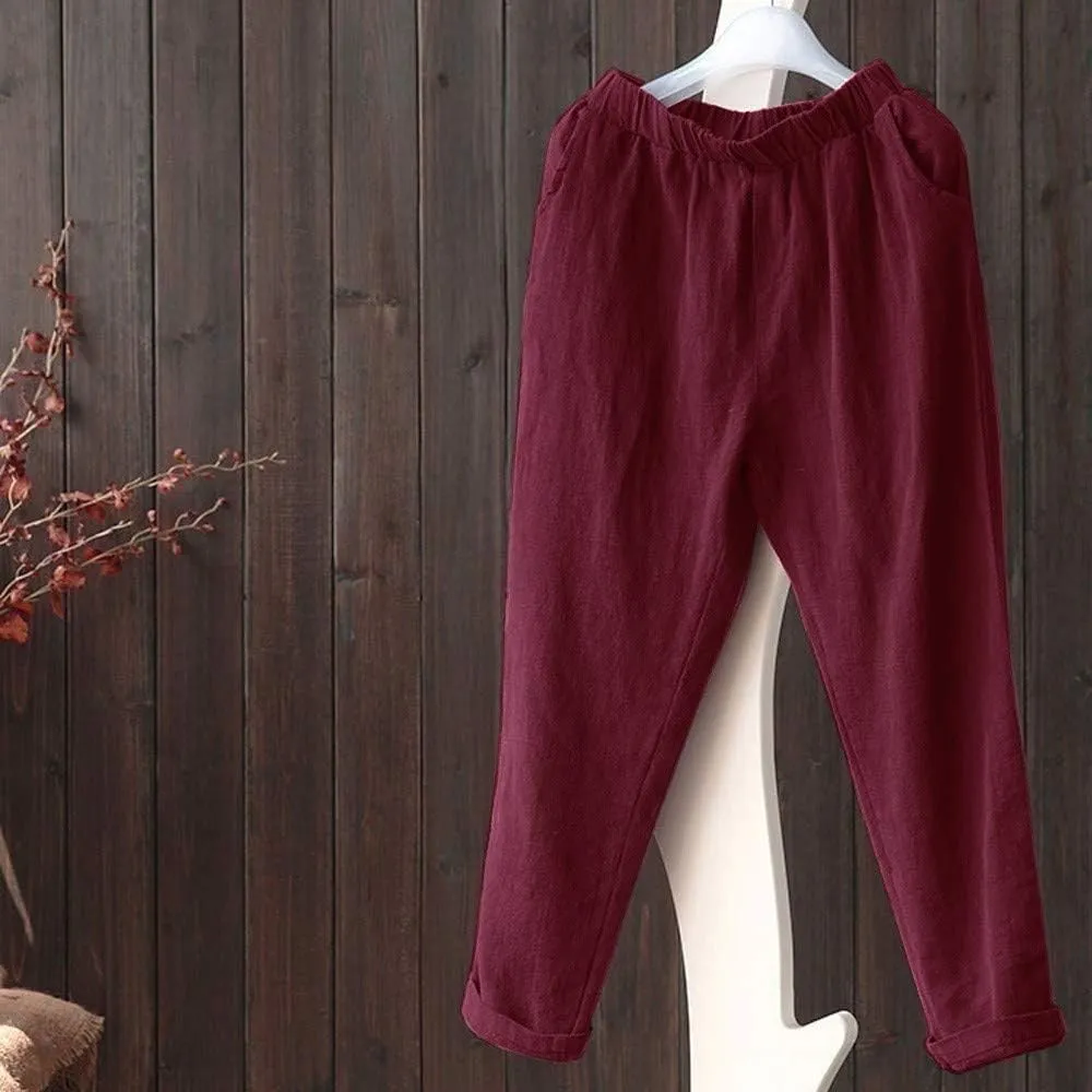 Women'sCasual Wide Leg Pants Plus Size Women Pants Baggy Loose Trousers Casual Lady Wide Leg Casual Palazzo Pants