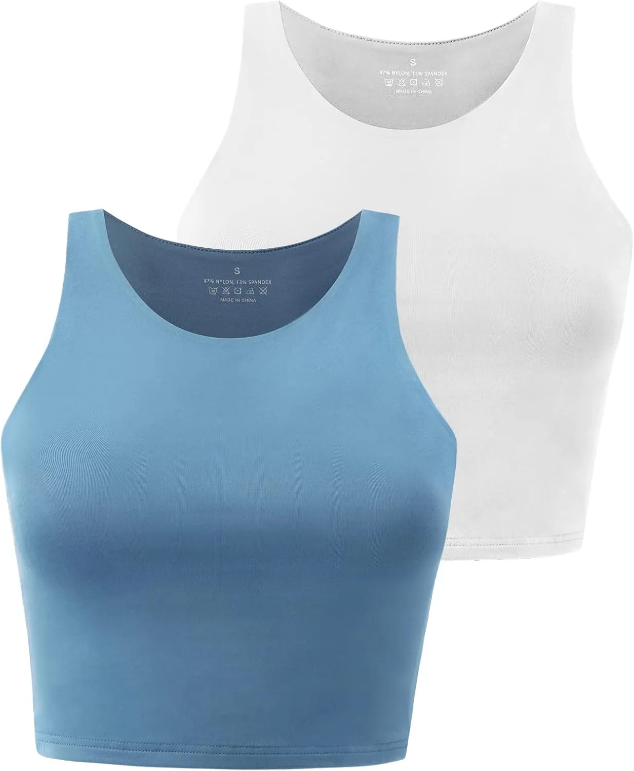 Workout Crop Tops for Women Cropped Racerback Halter Neck Shirts Sleeveless Yoga Tops Pack