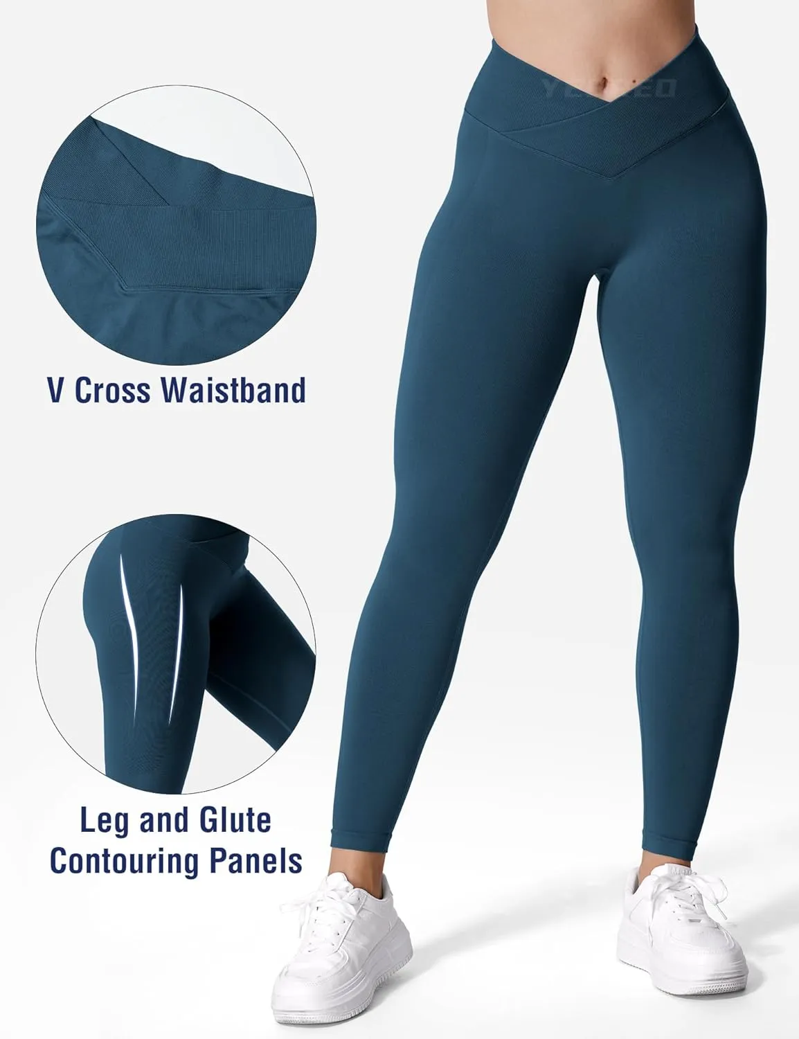 YEOREO V Waist Workout Leggings for Women Amplify Butt Lifting Scrunch Gym Leggings Seamless Yoga Pants