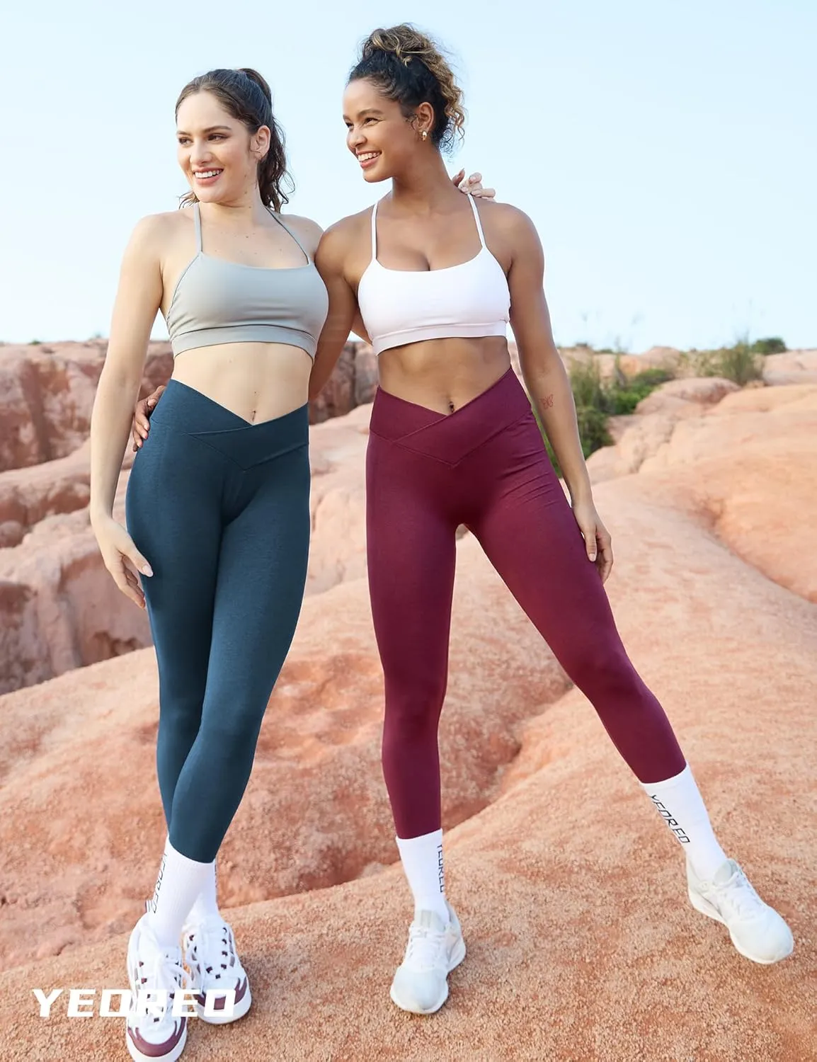 YEOREO V Waist Workout Leggings for Women Amplify Butt Lifting Scrunch Gym Leggings Seamless Yoga Pants
