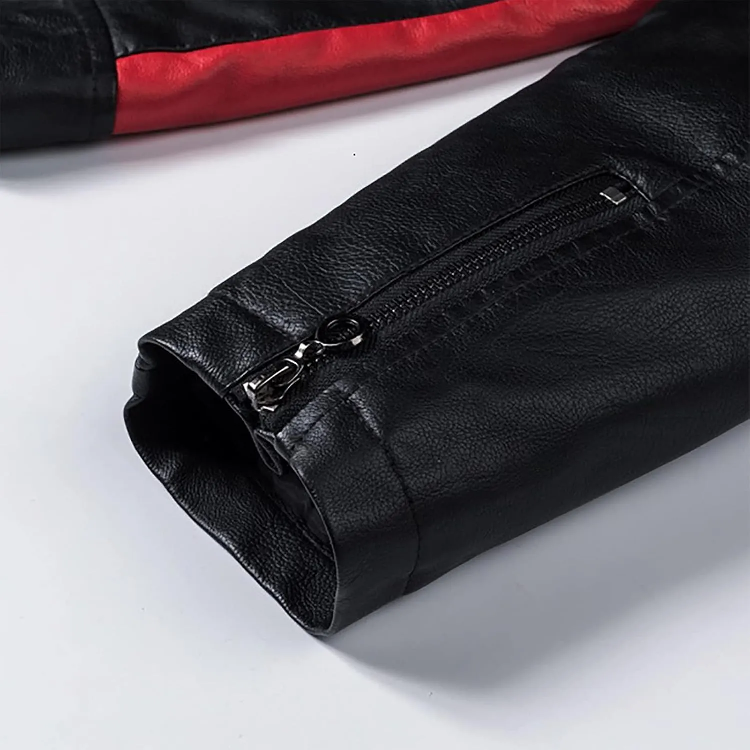 Ymosrh Mens Jackets Autumn Casual Long Sleeve Solid Stand Zipper Leather Jacket Top Rain Jackets for Men Waterproof