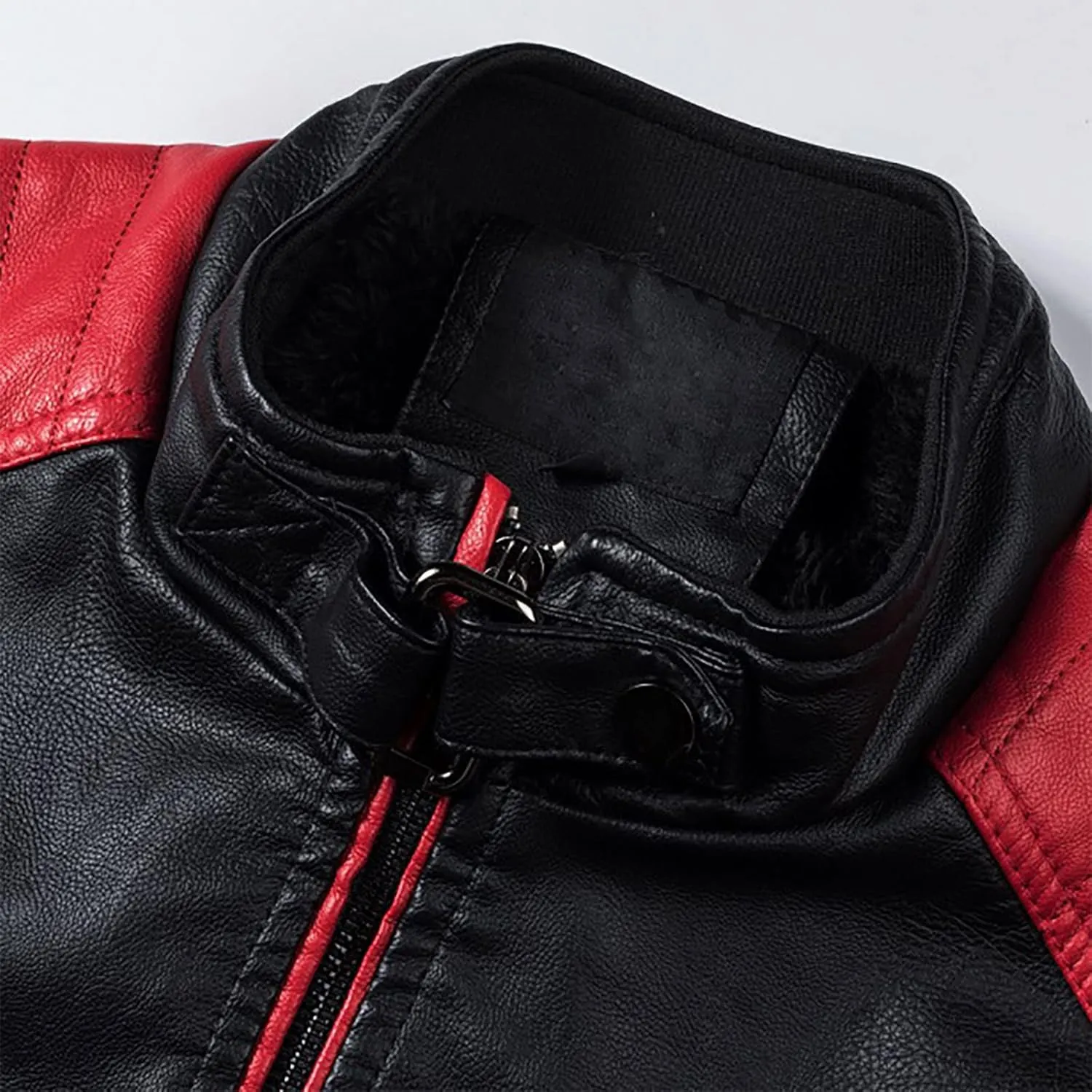 Ymosrh Mens Jackets Autumn Casual Long Sleeve Solid Stand Zipper Leather Jacket Top Rain Jackets for Men Waterproof